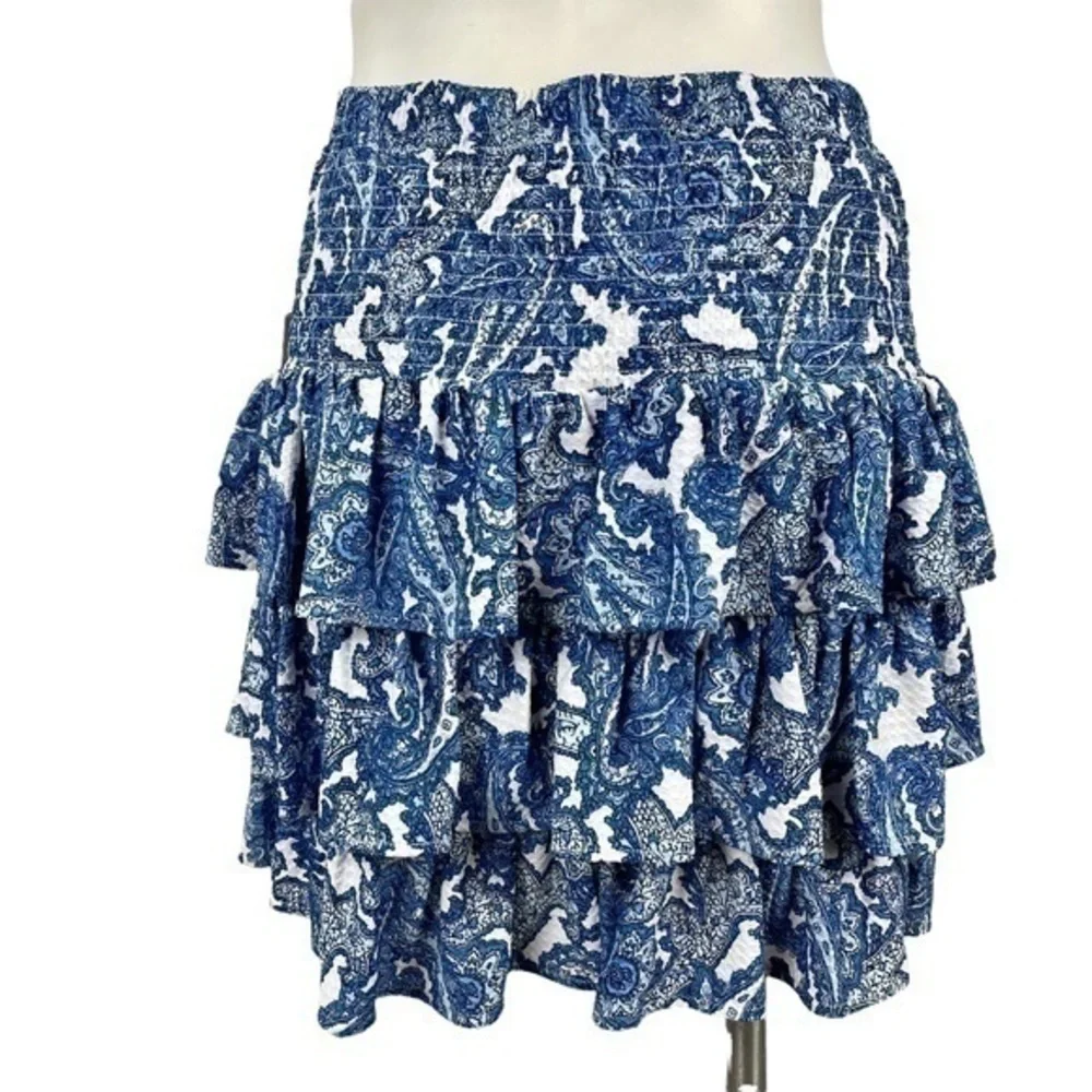 Michael Kors Skirt - NWT | Women Size Small | Ruffle Blue White Paisley